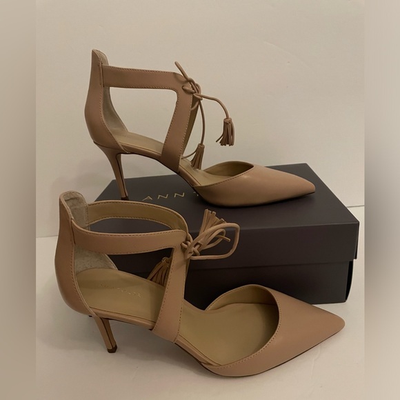 NWT Ann Taylor Carson Leather Tassel Pump in Maple Blush Size 9 - Picture 3 of 11